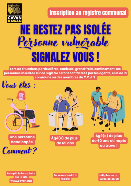 Ouverture du registre des personnes vulnérables